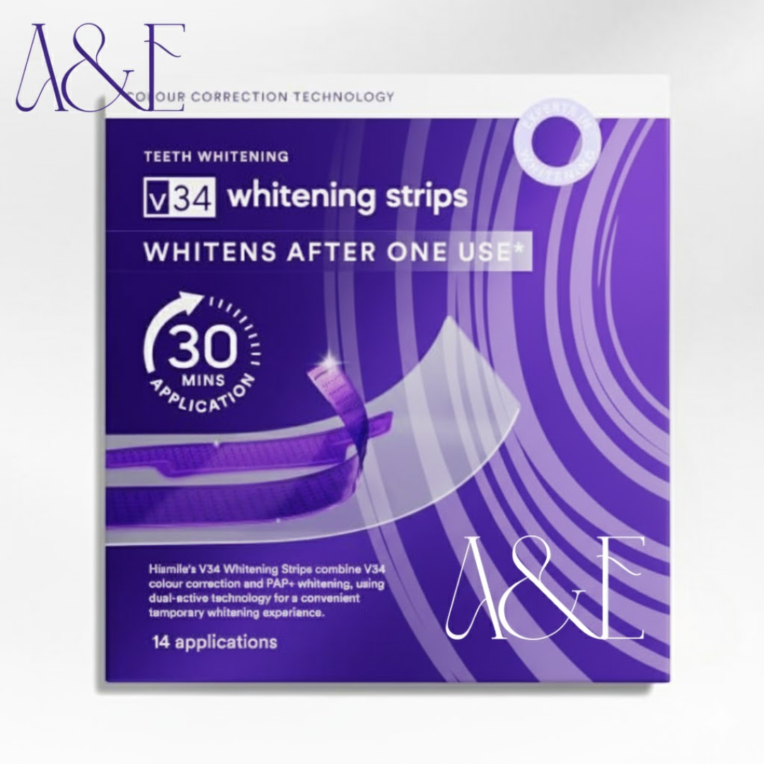 SmileV34™ Dual-Action Teeth Whitening Strips.